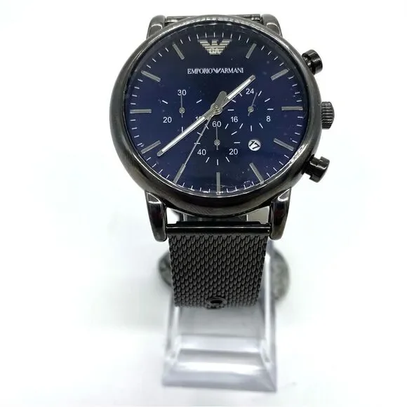 Emporio Armani Men's Chronograph Gunmetal Stainless Steel Watch AR1979 New